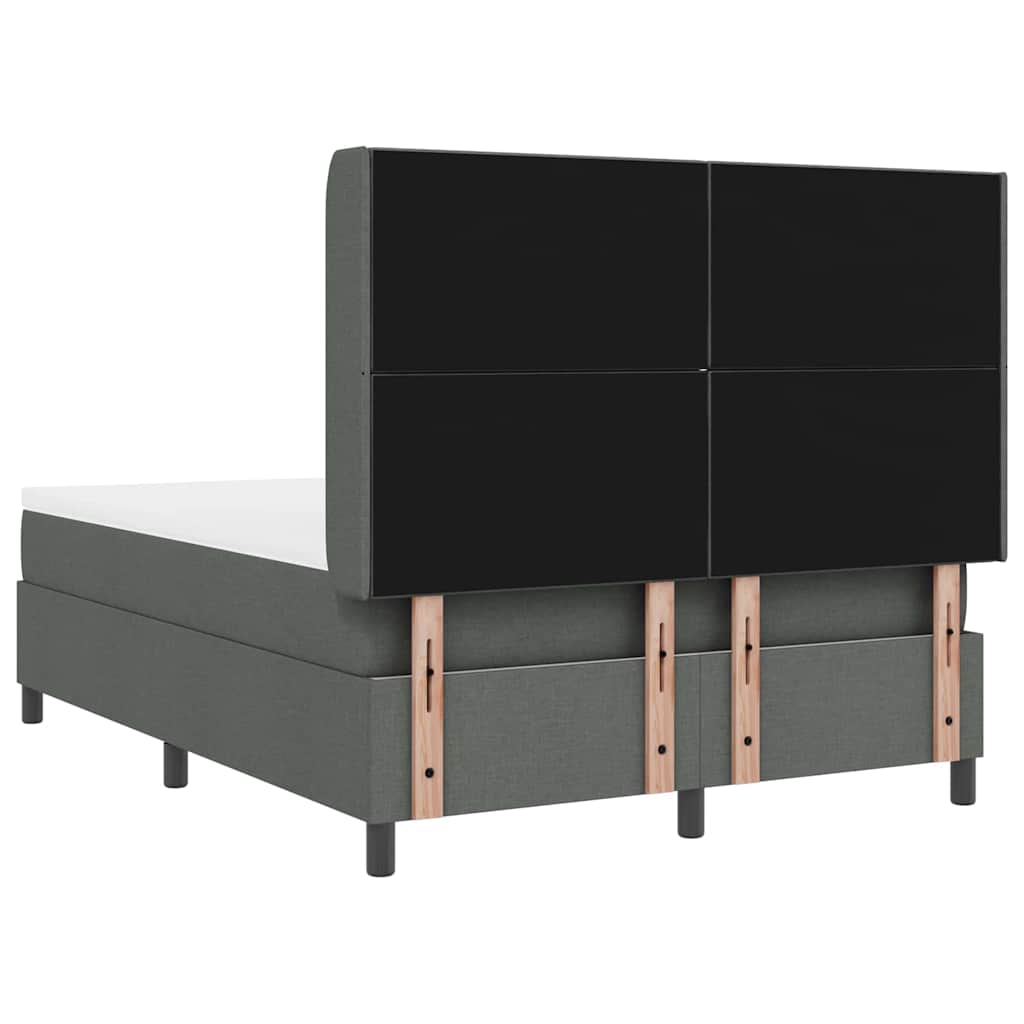LED Box Spring Bed met hoofdeinde Donkergrijs 140 x 190 cm Stof