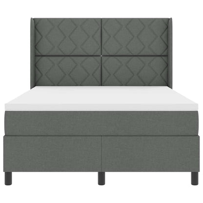LED Box Spring Bed met hoofdeinde Donkergrijs 140 x 190 cm Stof