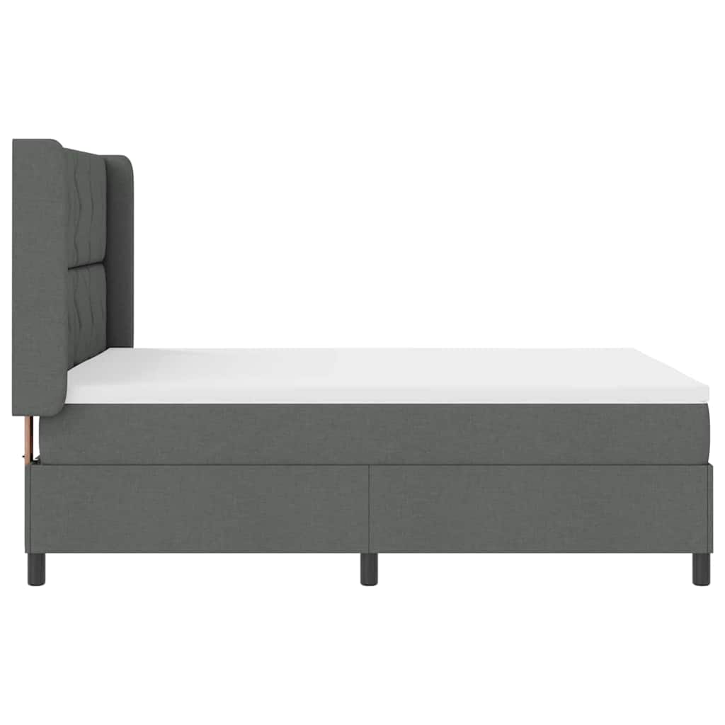 LED Box Spring Bed met hoofdeinde Donkergrijs 140 x 190 cm Stof