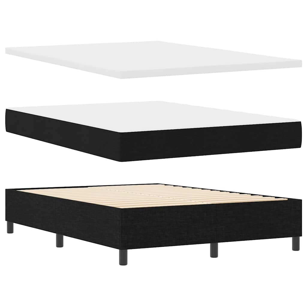 LED Box Spring Bed met hoofdeinde Zwart 140 x 190 cm Stof