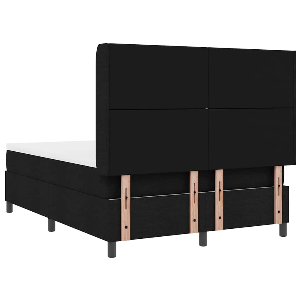 LED Box Spring Bed met hoofdeinde Zwart 140 x 190 cm Stof