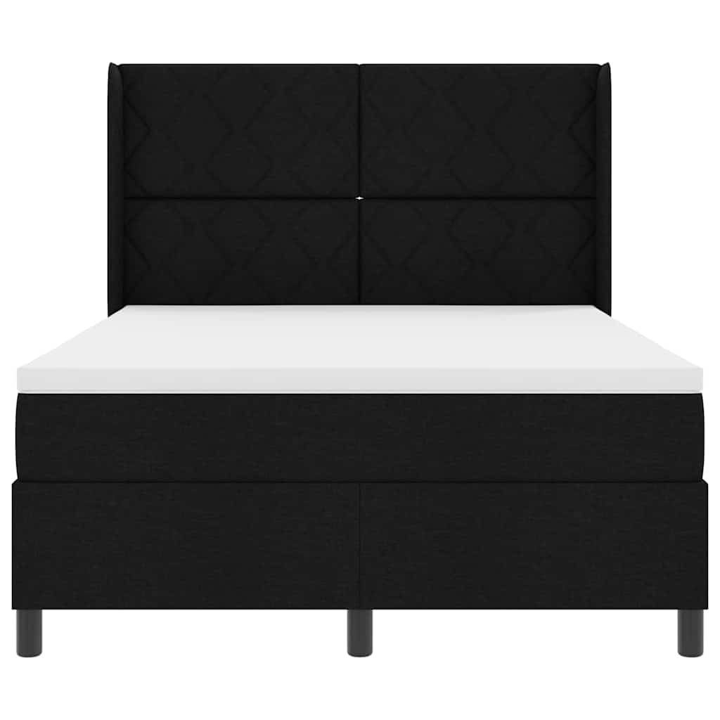 LED Box Spring Bed met hoofdeinde Zwart 140 x 190 cm Stof