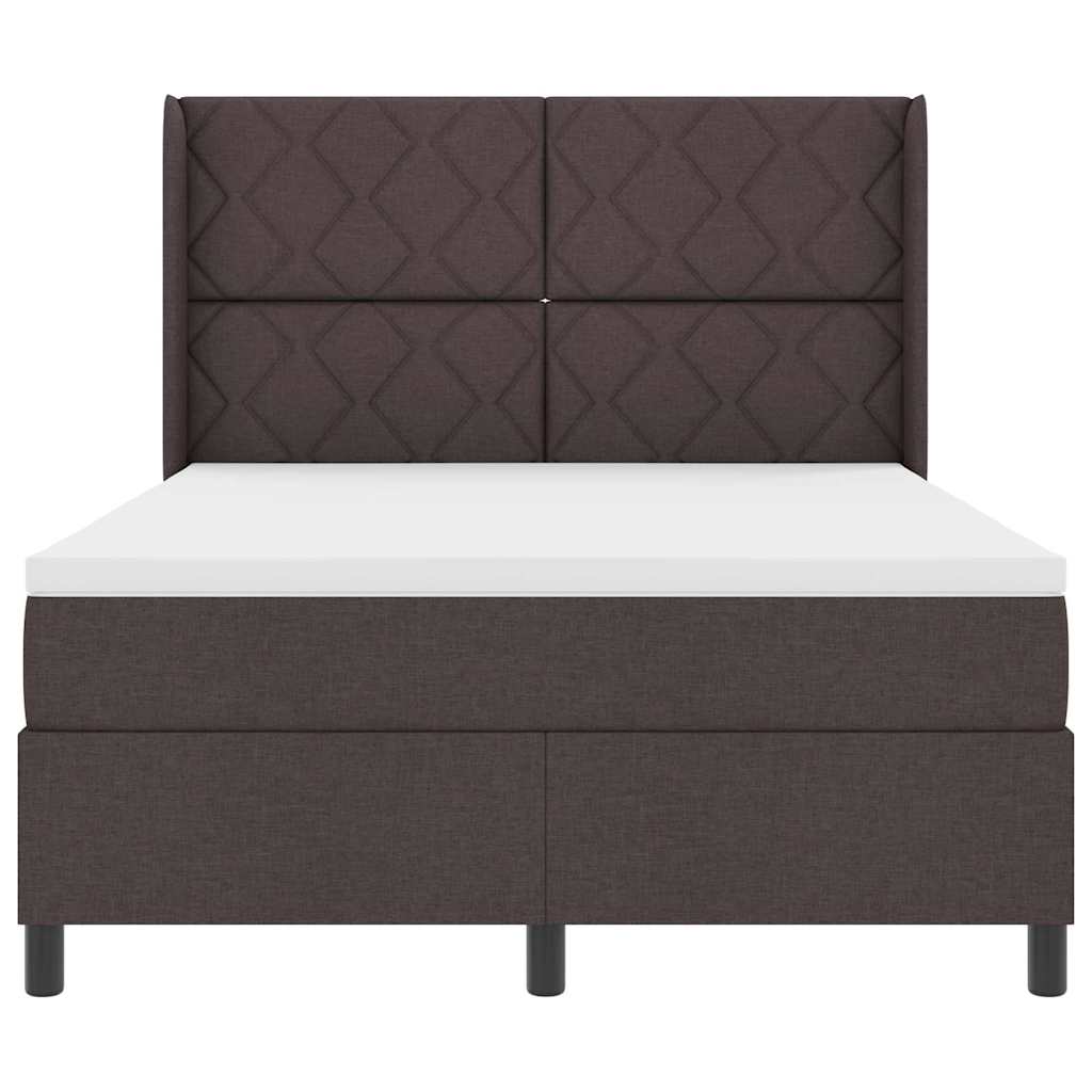 LED Box Spring Bed met hoofdeinde Donkerbruin 140 x 190 cm Stof