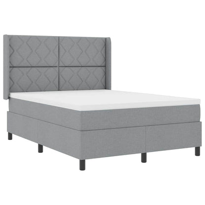 LED Box Spring Bed met hoofdeinde Lichtgrijs 140 x 200 cm Stof