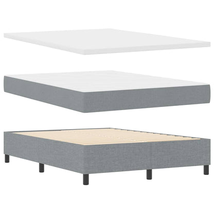 LED Box Spring Bed met hoofdeinde Lichtgrijs 140 x 200 cm Stof