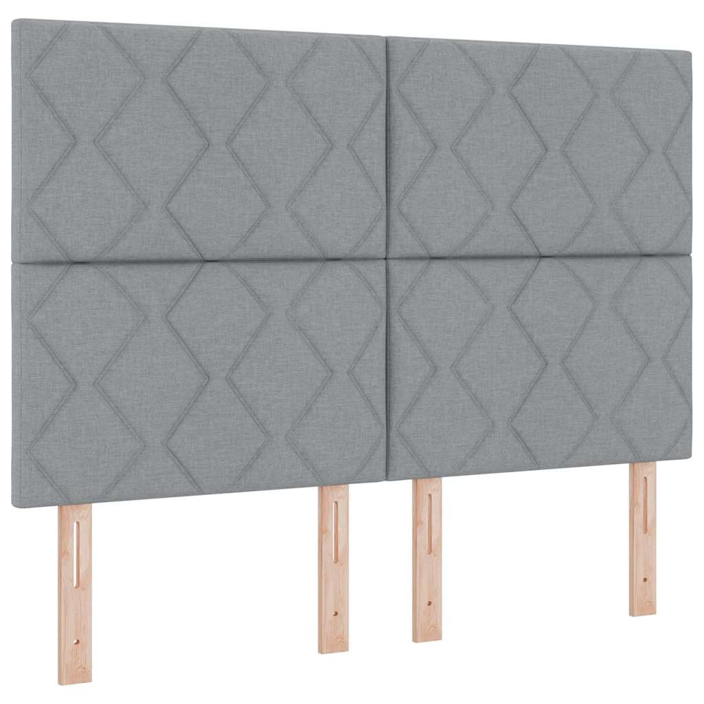 LED Box Spring Bed met hoofdeinde Lichtgrijs 140 x 200 cm Stof