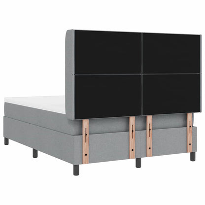 LED Box Spring Bed met hoofdeinde Lichtgrijs 140 x 200 cm Stof