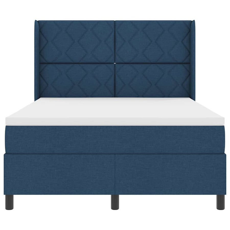 LED Box Spring Bed met hoofdeinde Blauw 140 x 200 cm Stof