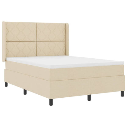 LED Box Spring Bed met hoofdeinde Crème 160 x 200 cm Stof