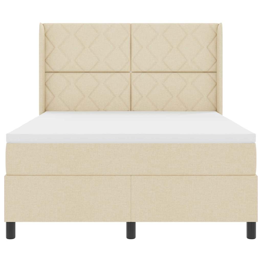 LED Box Spring Bed met hoofdeinde Crème 160 x 200 cm Stof