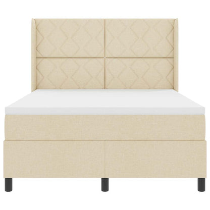 LED Box Spring Bed met hoofdeinde Crème 160 x 200 cm Stof