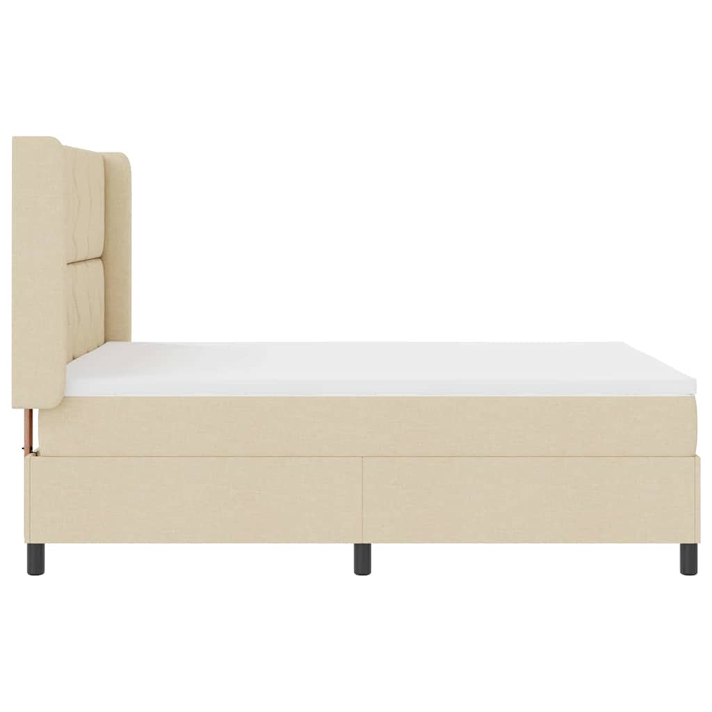 LED Box Spring Bed met hoofdeinde Crème 160 x 200 cm Stof