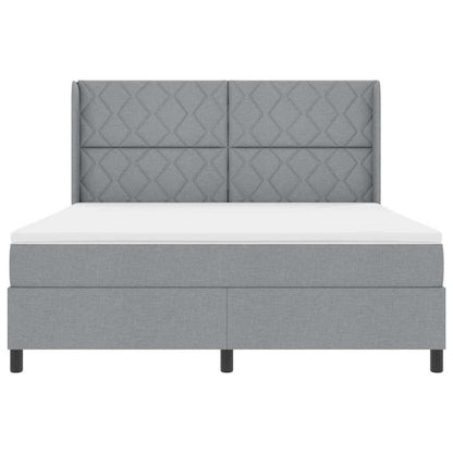 LED Box Spring Bed met hoofdeinde Lichtgrijs 180 x 200 cm Stof