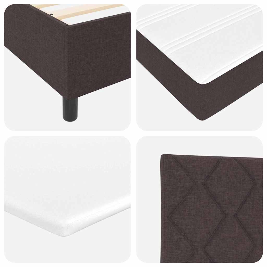 LED Box Spring Bed met hoofdeinde Donkerbruin 180 x 200 cm Stof