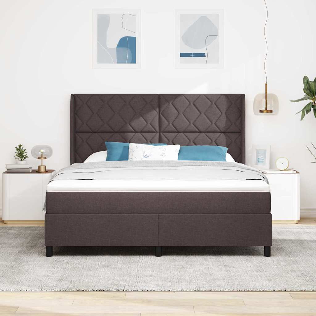 LED Box Spring Bed met hoofdeinde Donkerbruin 180 x 200 cm Stof