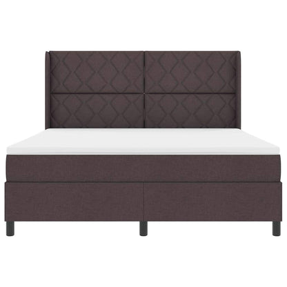 LED Box Spring Bed met hoofdeinde Donkerbruin 180 x 200 cm Stof