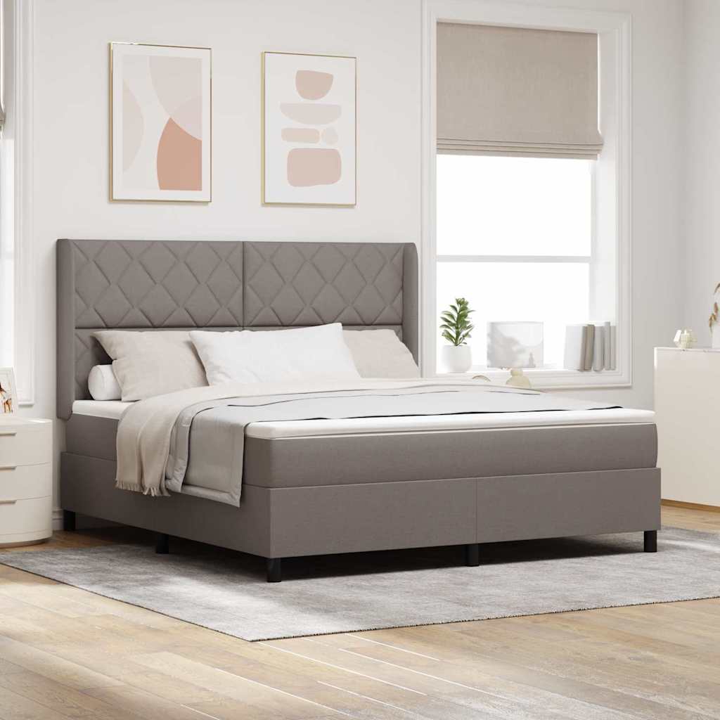 LED Box Spring Bed met hoofdeinde Taupe 180 x 200 cm Stof