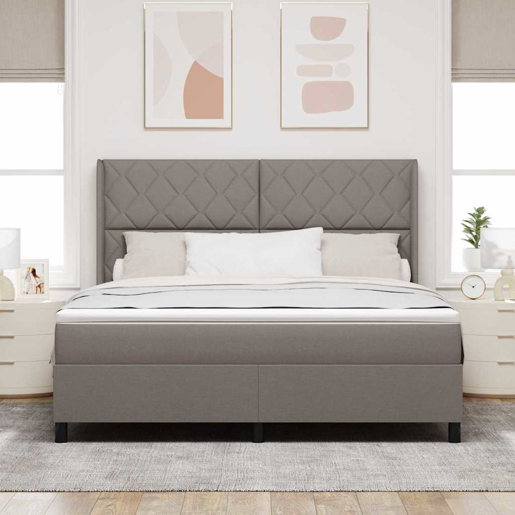 LED Box Spring Bed met hoofdeinde Taupe 180 x 200 cm Stof