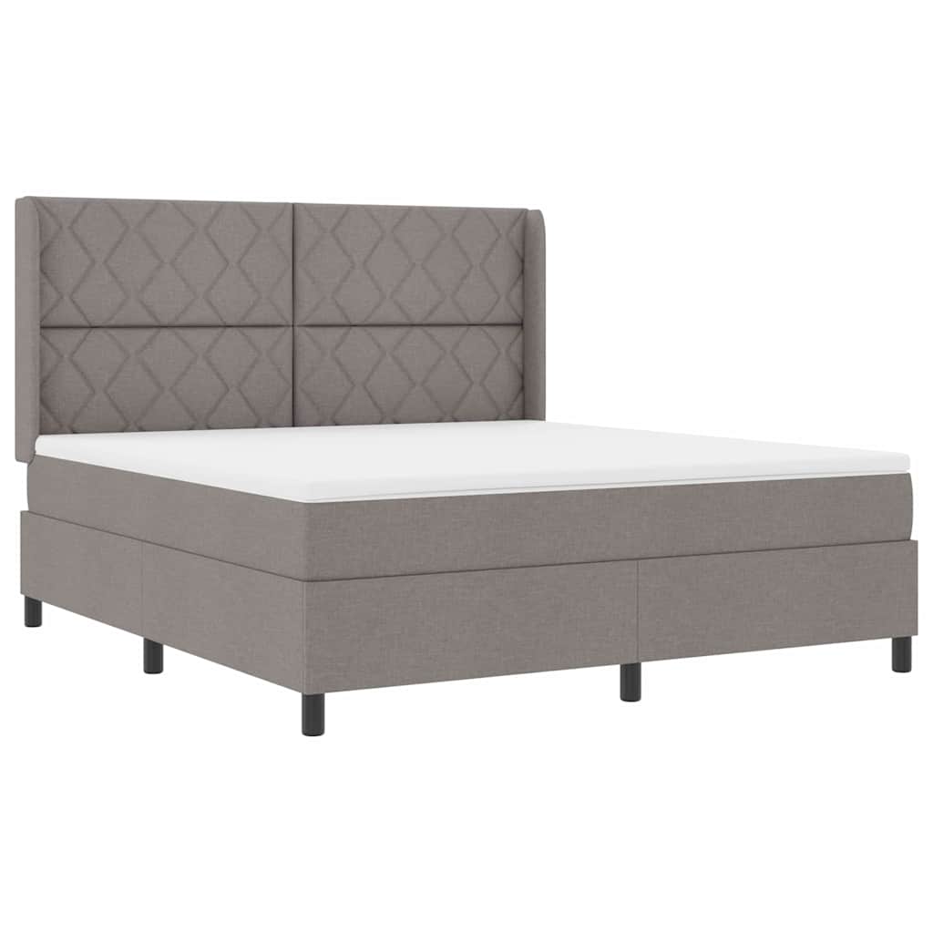 LED Box Spring Bed met hoofdeinde Taupe 180 x 200 cm Stof