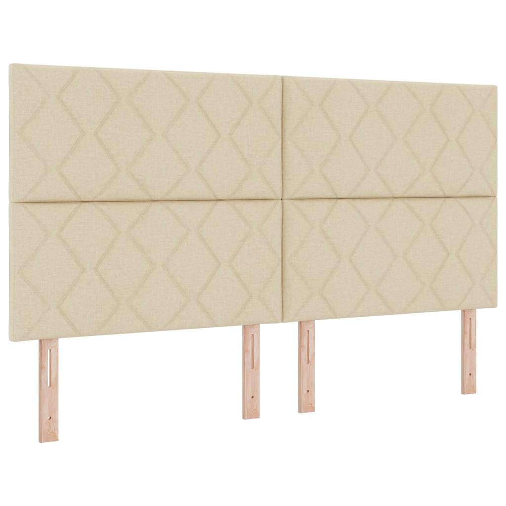 LED Box Spring Bed met hoofdeinde Crème 180 x 200 cm Stof