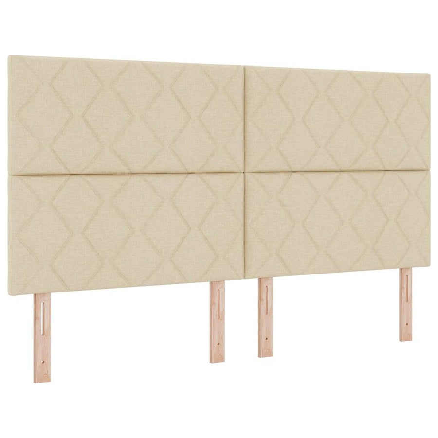 LED Box Spring Bed met hoofdeinde Crème 180 x 200 cm Stof