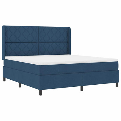 LED Box Spring Bed met hoofdeinde Blauw 180 x 200 cm Stof