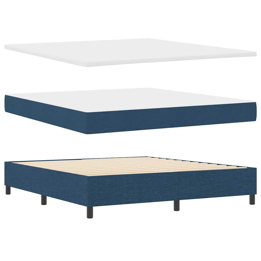 LED Box Spring Bed met hoofdeinde Blauw 180 x 200 cm Stof