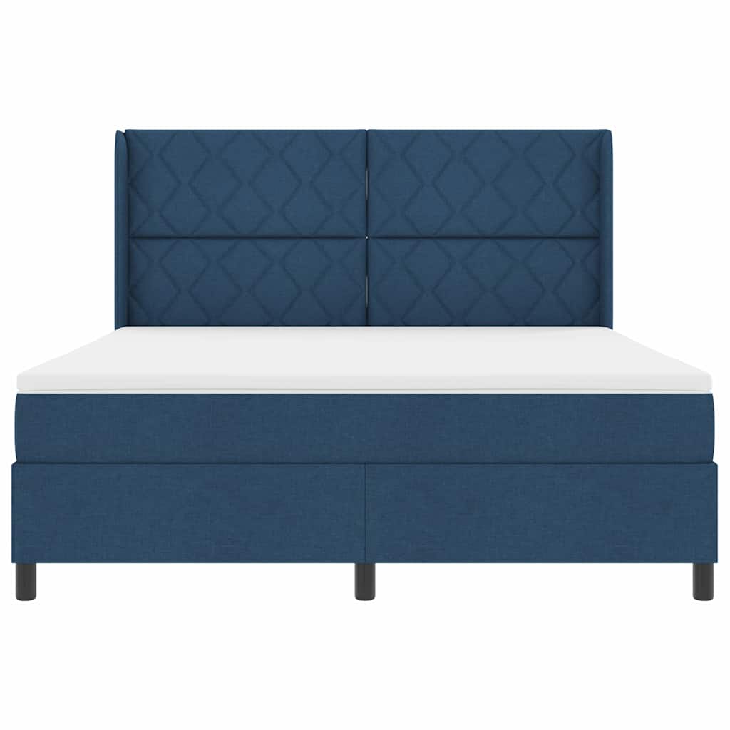 LED Box Spring Bed met hoofdeinde Blauw 180 x 200 cm Stof