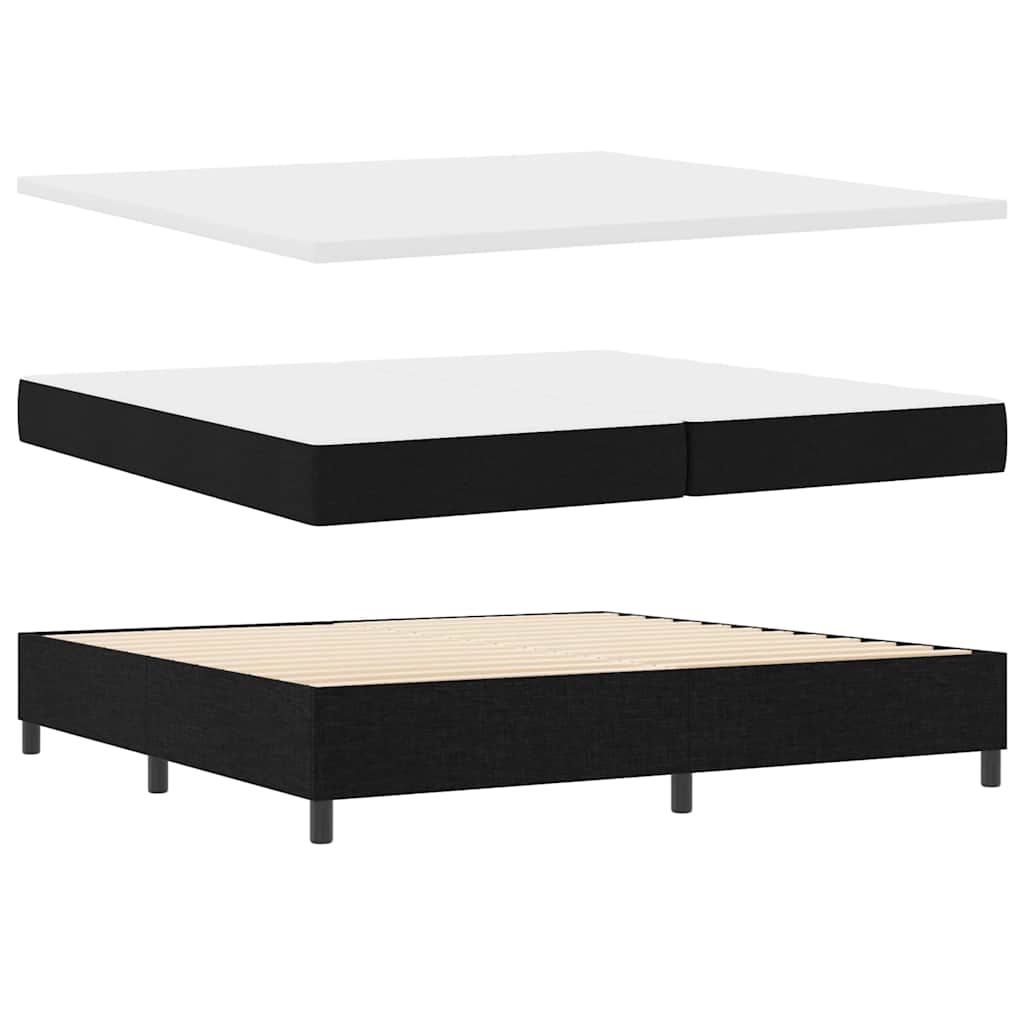 LED Box Spring Bed met matras Zwart 200 x 200 cm Stof