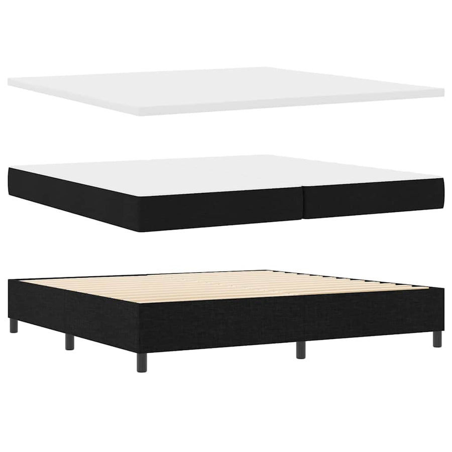 LED Box Spring Bed met matras Zwart 200 x 200 cm Stof