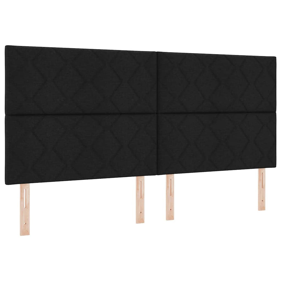 LED Box Spring Bed met matras Zwart 200 x 200 cm Stof