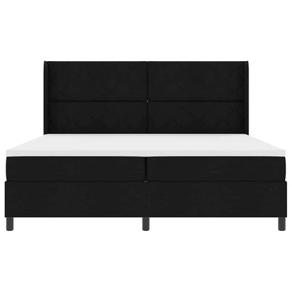 LED Box Spring Bed met matras Zwart 200 x 200 cm Stof