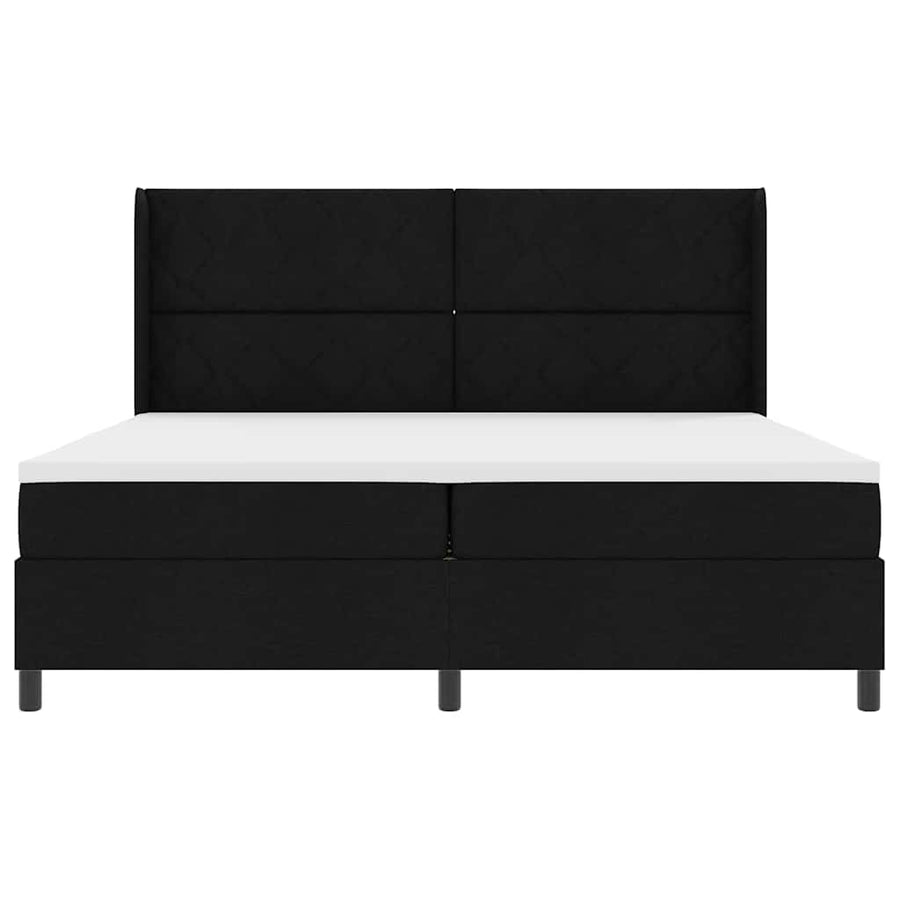 LED Box Spring Bed met matras Zwart 200 x 200 cm Stof