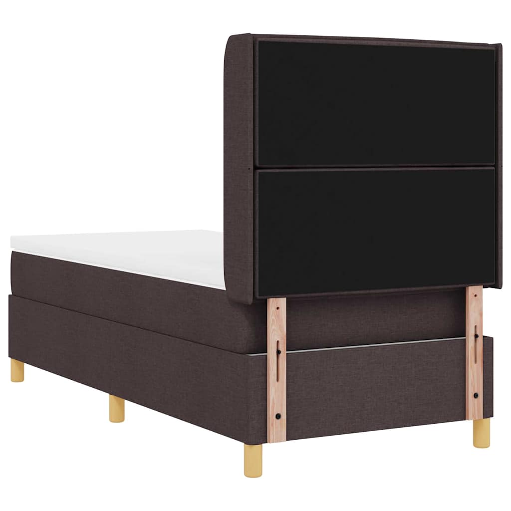 Boxspringbed met LED-stripverlichting Bruin 80 x 200 cm Stof