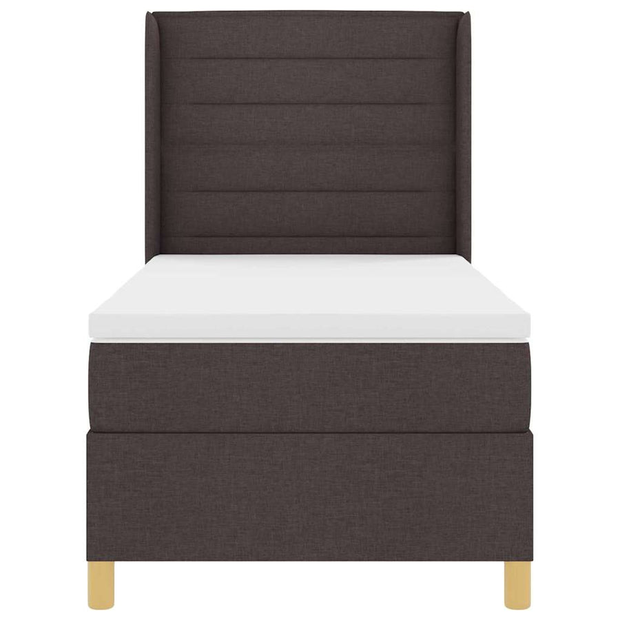 Boxspring bed met matras Bruin 90 x 190 cm Stof