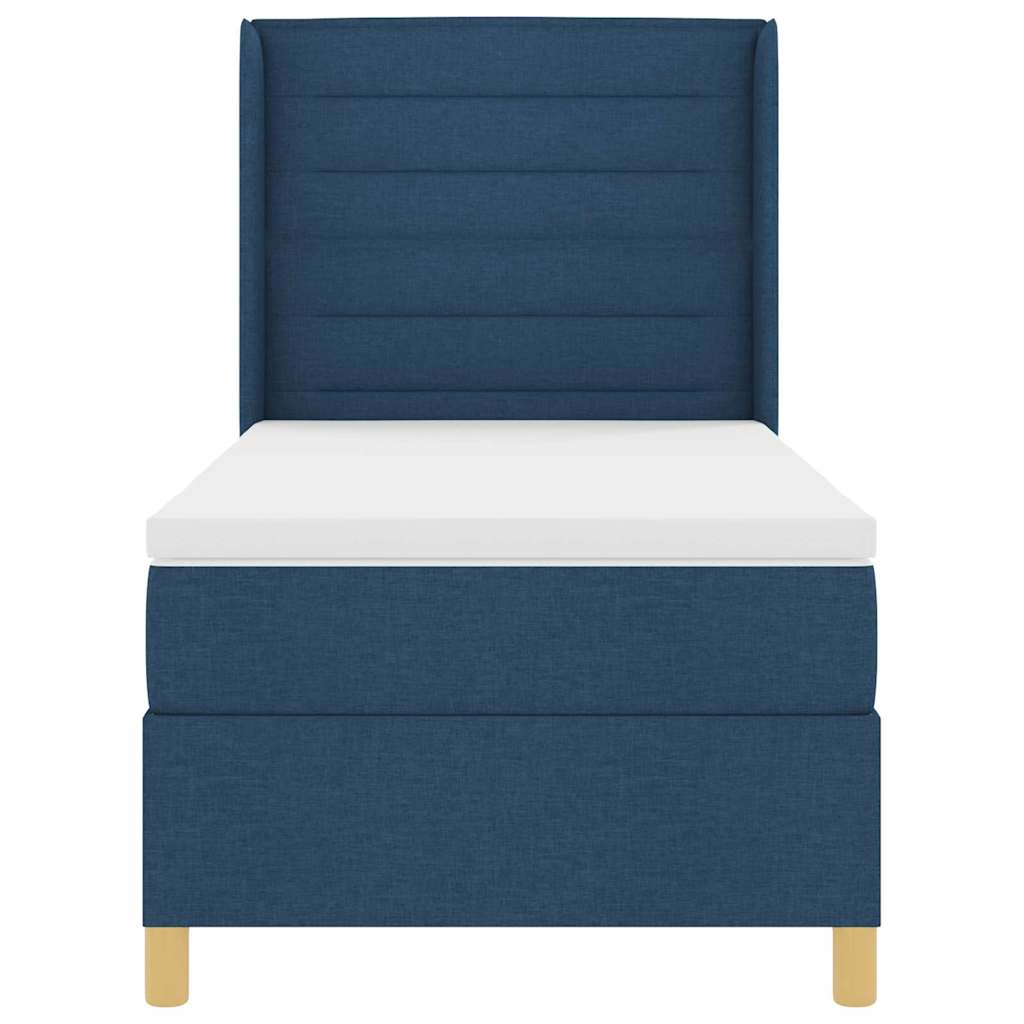 Boxspringbed met LED-stripverlichting Blauw 100 x 200 cm Stof