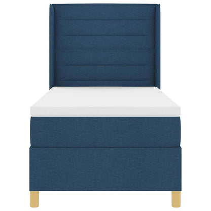 Boxspringbed met LED-stripverlichting Blauw 100 x 200 cm Stof