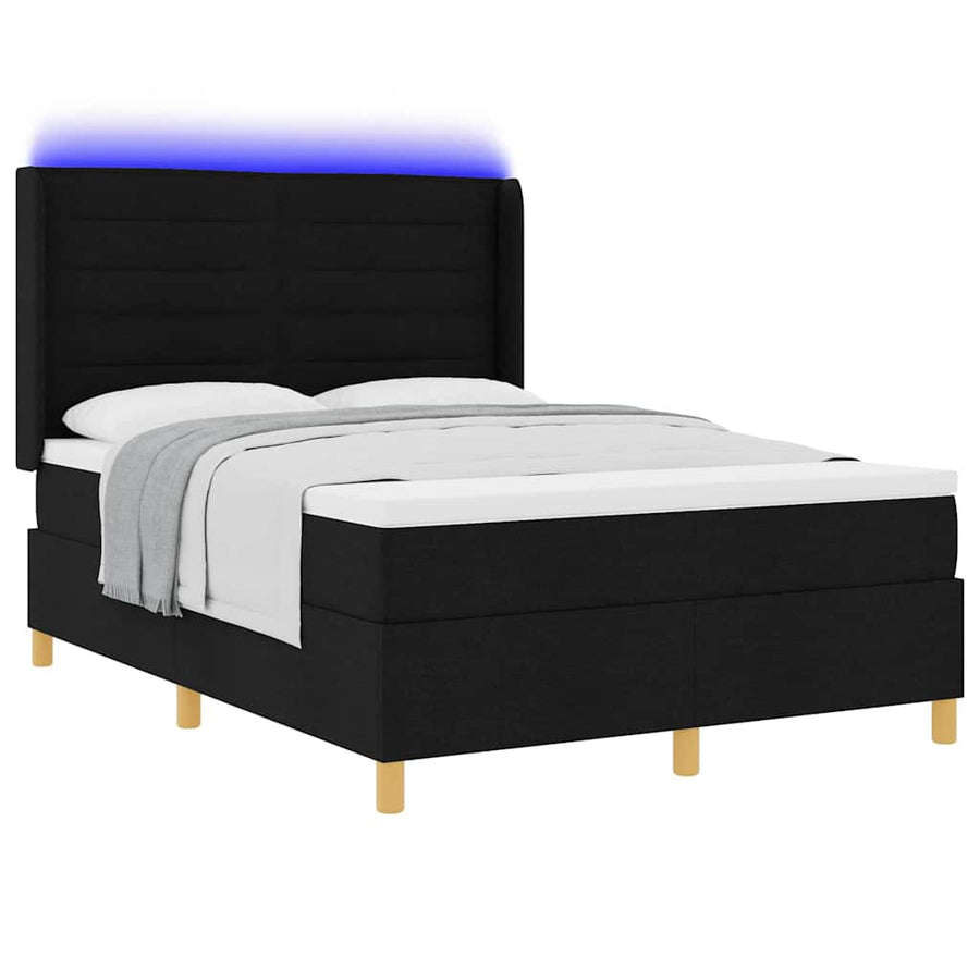 Boxspring bed met matras Zwart 160 x 200 cm Stof