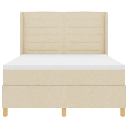 Boxspringbed met LED-stripverlichting Crème 160 x 200 cm Stof