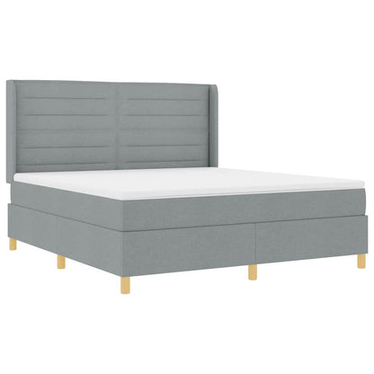 Boxspringbed met hoofdeinde Lichtgrijs 180 x 200 cm Stof