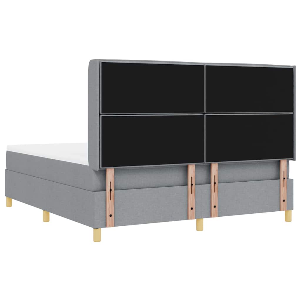 Boxspringbed met hoofdeinde Lichtgrijs 180 x 200 cm Stof