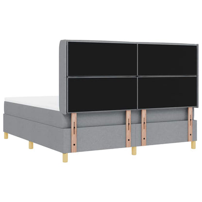 Boxspringbed met hoofdeinde Lichtgrijs 180 x 200 cm Stof