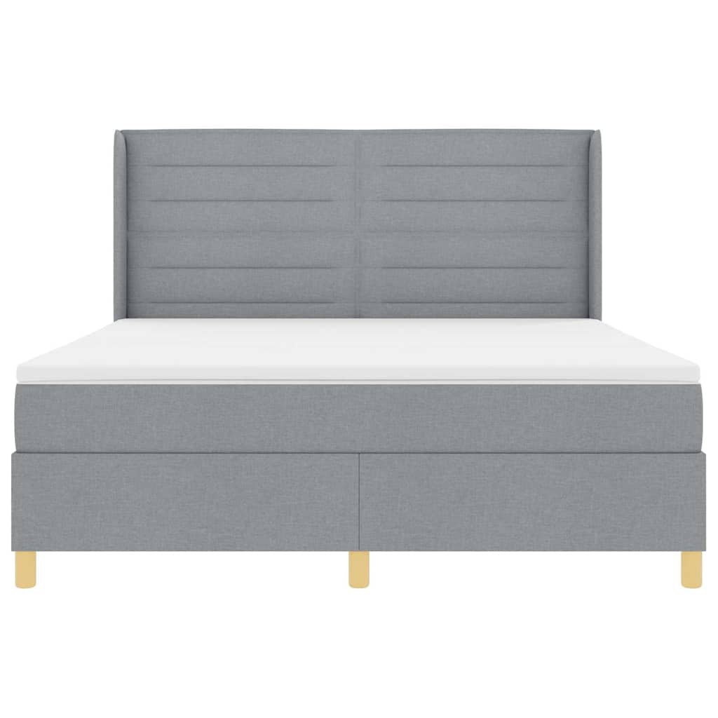 Boxspringbed met hoofdeinde Lichtgrijs 180 x 200 cm Stof