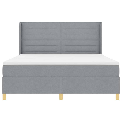 Boxspringbed met hoofdeinde Lichtgrijs 180 x 200 cm Stof