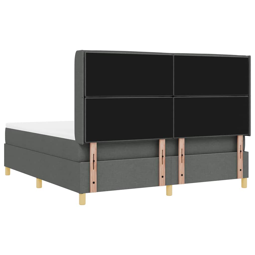 Boxspringbed met LED-stripverlichting Grijs 180 x 200 cm Stof