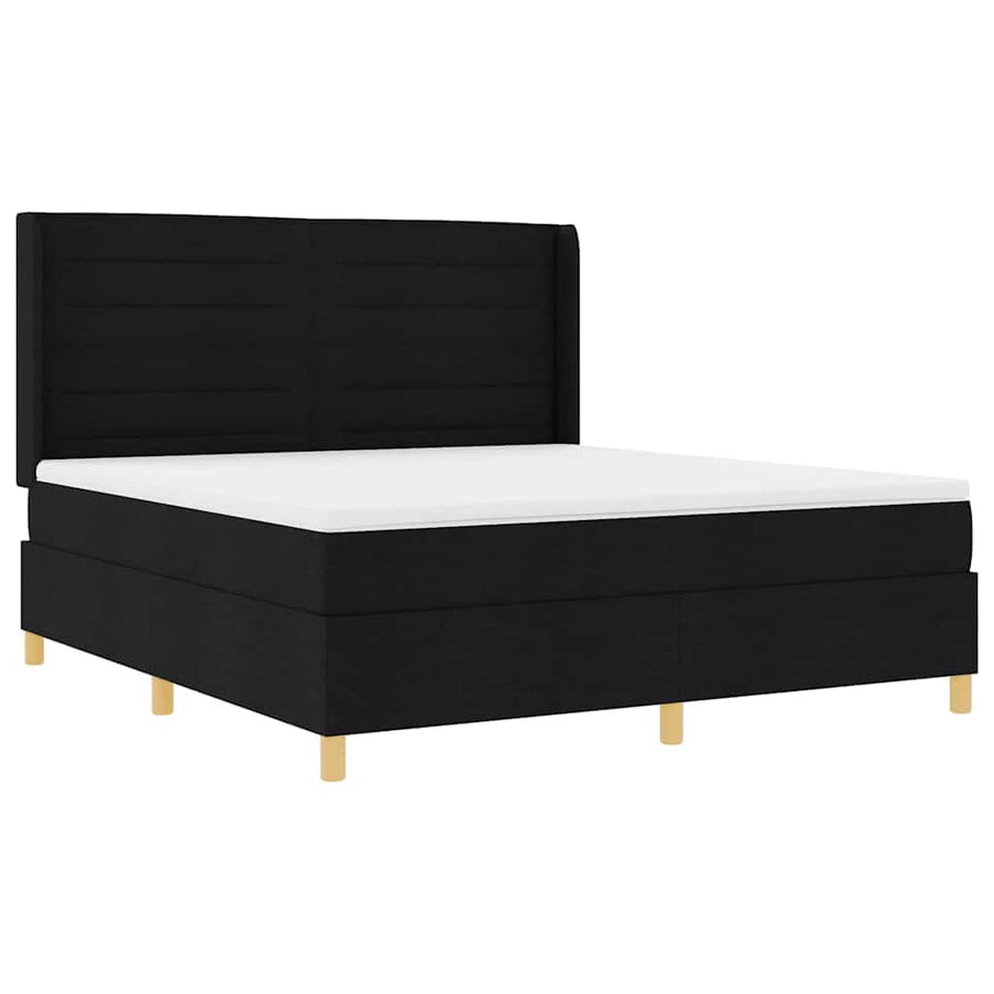 Boxspring bed met matras Zwart 180 x 200 cm Stof