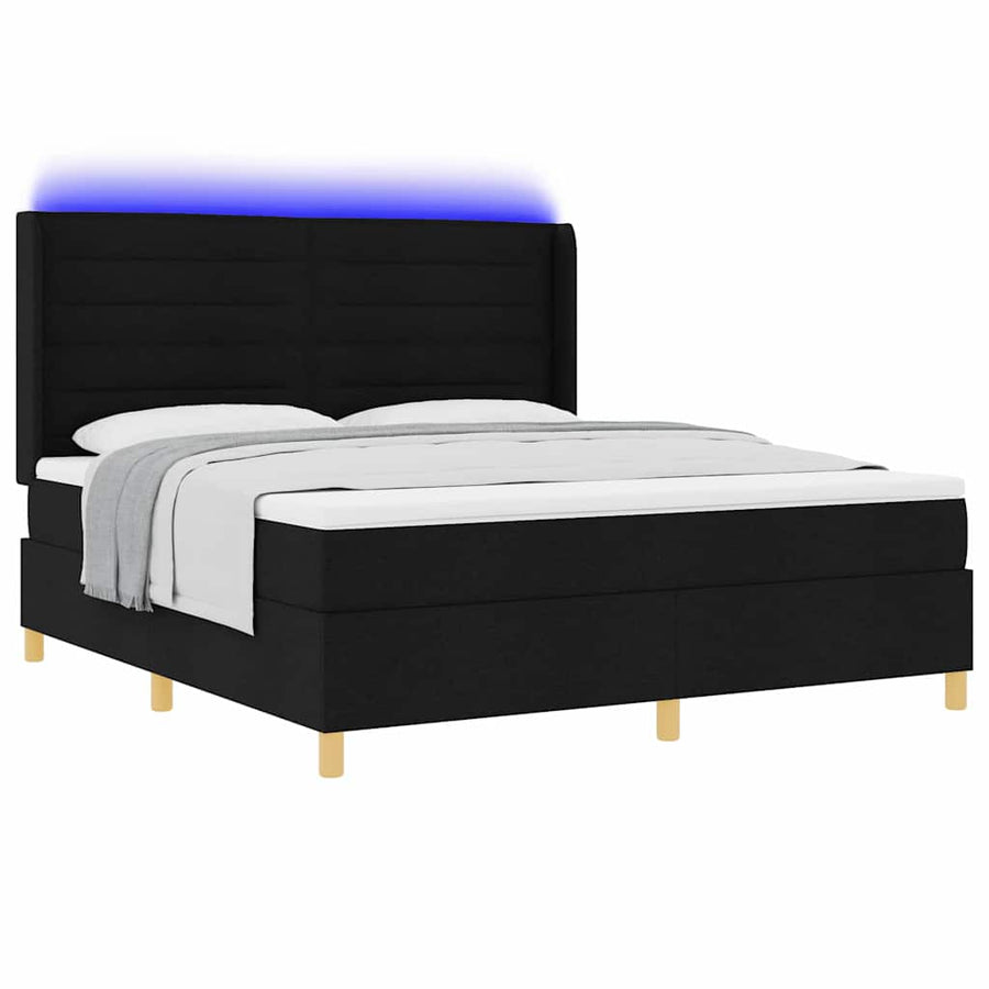 Boxspring bed met matras Zwart 180 x 200 cm Stof