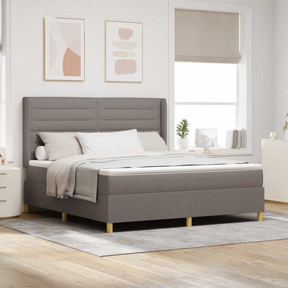 Boxspringbed met LED-stripverlichting Taupe 180 x 200 cm Stof