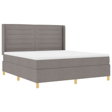Boxspringbed met LED-stripverlichting Taupe 180 x 200 cm Stof