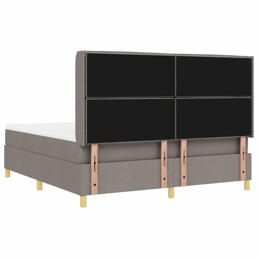 Boxspringbed met LED-stripverlichting Taupe 180 x 200 cm Stof